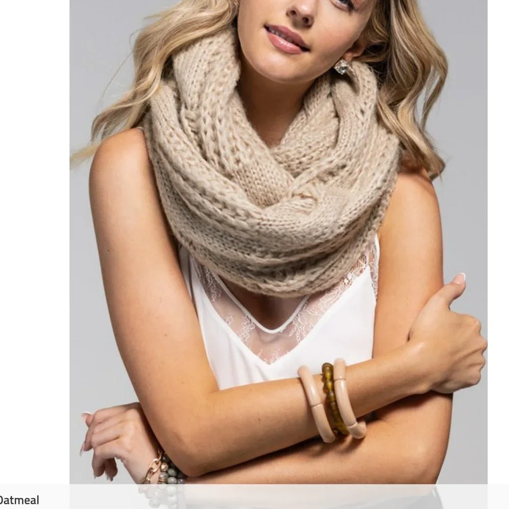 Cable Knit Infinity Scarf
